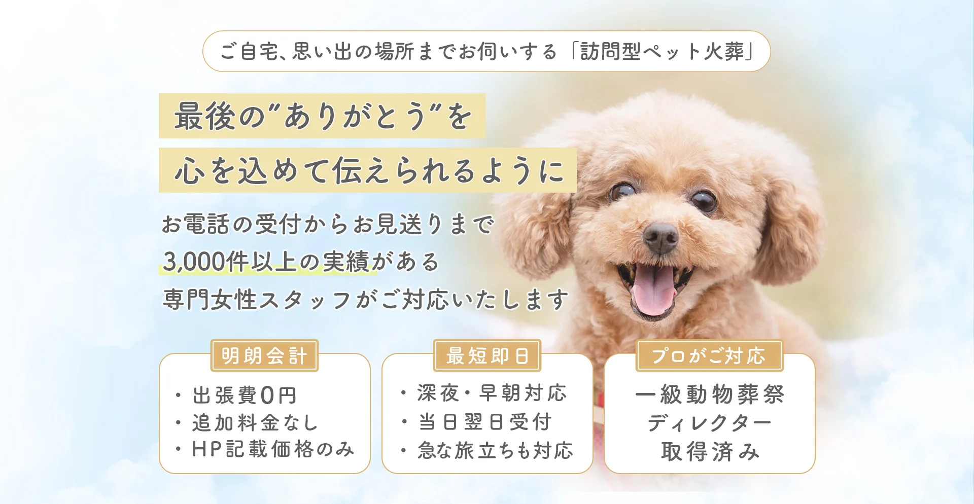 ご自宅で落ち着いてお見送りできる名古屋の訪問ペット火葬